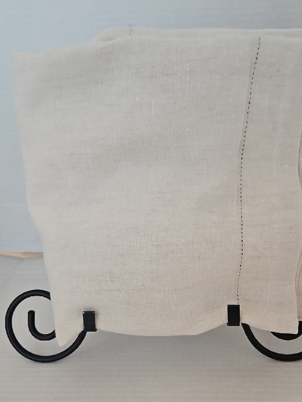 Pottery Barn Neutral Flax Linen Euro Pillow Sham Cover